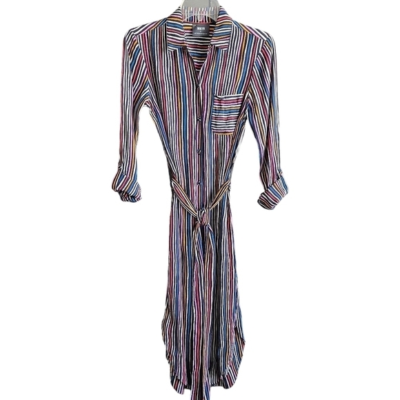 Maeve by Anthropologie Letty Striped Shirtdress Sz 2 - Picture 2 of 13